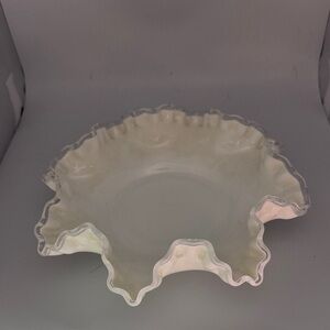 Elegant Fenton Silver Crest with Ruffled Glass Bowl